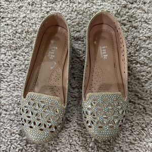 Little Girls Gold Flats